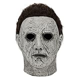 Material: máscara Scary Michael Myers de látex premium, cubierta de cabeza completa, estable, cómoda de llevar y ajuste perfecto, aberturas para los ojos y la boca ofrecen suficiente espacio para ver y respirar