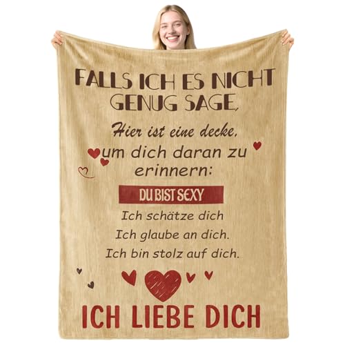 twirush Jahrestag Geschenk für Sie/Ihn, 150X130cm Geschenke für Fre&in/Fre&, Romantische Partner Decke, Hochzeitstag Geschenke, Ich Liebe Dich Geschenke für Frauen/Männer, Valentinstagsgeschenke