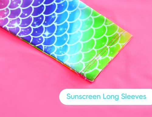 Image of Girls Swimsuit Long Sleeve Rush Guard Bathing Suit Swimwear with Bikini Bottom Sun Protection