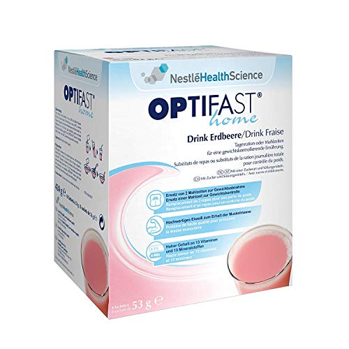 Preisvergleich Produktbild OPTIFAST home Diät Drink Erdbeer zum Abnehmen / eiweißreicher Mahlzeitenersatz mit wichtigen Vitaminen und Mineralstoffen / schnell und lecker / von Nestlé Health Science / 8 x 53g