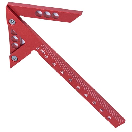 LIMEOW 1 Stück Zentrierwinkel, Mittenfinder, Anschlagwinkel Aluminiumlegierung, 100mm, Einstellbar Auf 45° und 90°, Geeignet für Winkelmessungen Bei der Holzbearbeitung, Anreißen, Maßanpassungen Usw
