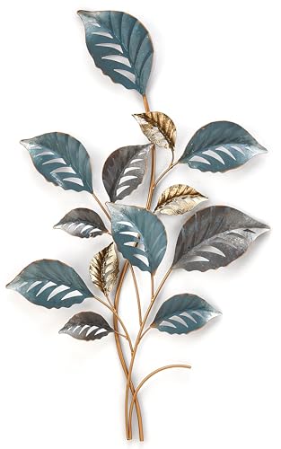 Kobolo Wandbild JABARI – Metallbild mit 3D-Effekt, 44x4x77 cm, grau/blau/gold, exklusive Wanddeko, ideal für Wohnzimmer, Schlafzimmer & Flur Kobolo Wandbild JABARI – Metallbild mit 3D-Effekt, 44x4x77 cm, grau/blau/gold, exklusive Wanddeko, ideal für Wohnzimmer, Schlafzimmer & Flur