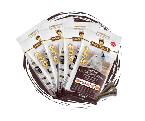 Wolfsblut Vetline Hundefutter - GASTROINTESTINAL, 4x2kg - Sparbundel, Sparpaket - inklusive Warnicks Tierfutterservice Hundesnack Goodie