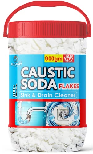 AAAL Caustic Soda Flakes 900 GM |For Soap Making, Drain Cleaning, Chimney Cleaner & Drain Cleaner | Soap Making Flakes | 900 GM