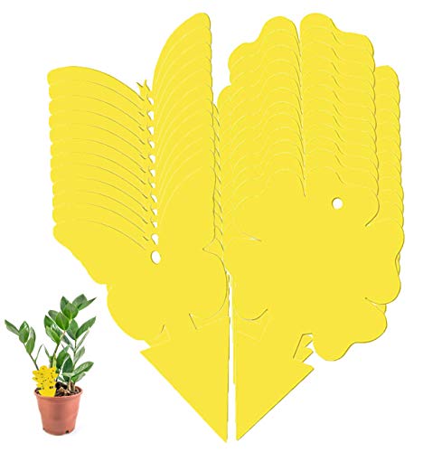SoulQ Dual-Sided Yellow Fruit Fly Sticky,Pest Control traps for Mosquitos Whitefly Fungus Gnat Leafminer Aphid Small Insects - Houseplant Bug Catcher(Butterfly12 Flower12)