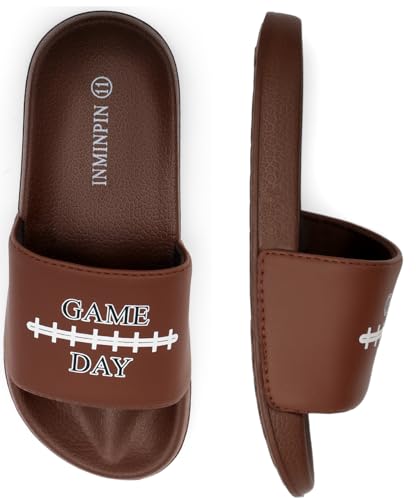 Image of INMINPIN Kids Boys Girls Ball Sprots Slides Sandals Ultra Comfortable Beach Pool Shower Shoes House Slide Indoor Outdoor for Sports Fan