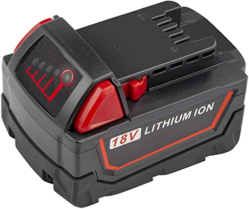 HWAZON Replacement Battery for Milwaukee M18 Fuel 1/2' Compact Drill/Driver,Wrench,Blower,D-Handle JIG Saw,Chainsaw,Hackzall,Router,Orbiting Multi Tool,Hedge Trimmer,48-11-1815,18V, LI-ion,XC, 5.0Ah