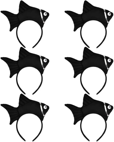 Bandeaux en forme de poisson noir accessoire costume mer