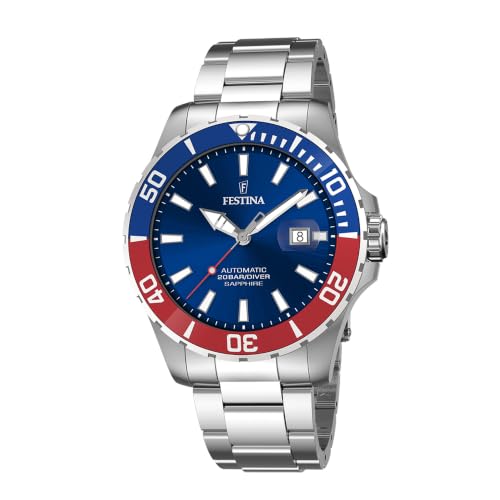 Festina F20531/5 Men's Automatic Watch, Stainless Steel Strap, Blue