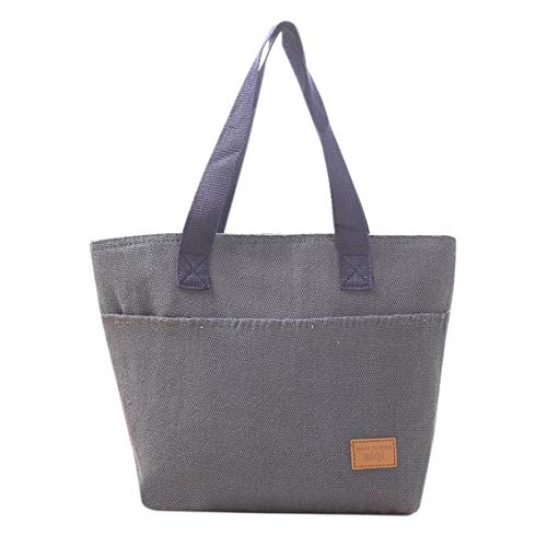 Fghdf Color sólido Forma Cuadrada Gran Capacidad Bolsa de Mano aislada Lona Durable Bolsa de Almuerzo térmica para Mujeres para Acampar al Aire Libre