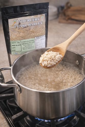 Image of Nourcery Pearl Barley-1kg | Pearled Whole Barlay | High Fiber Jau | Low Glycemic Index | Raw Barley Grain | Healthy by nature | Cooks Like Rice | Ideal for Risottos & Soups | Naturally Gluten Free