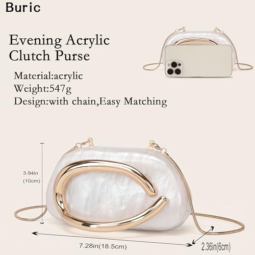 Image of Acrylic Clutch Purse for Women Marbling Evening Wedding Handbags Acrylic Shell Box Purses for Party Prom Cocktail