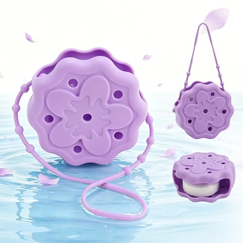 Purple Shower Steamer Holder Hanging and Reusable Shower Steamer Tray Bath Bombs Holder Shower Accessory Aromatherapy Diffuser Containers Bathroom Decor Gift for Girls Women