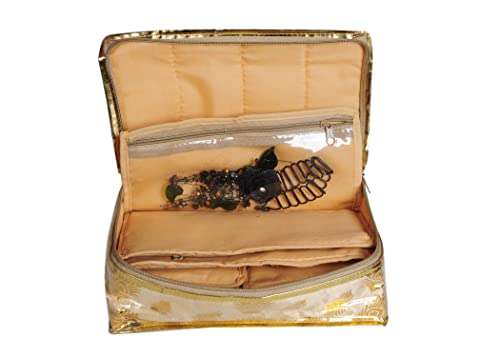 Image of Sunesh Creation Set of 10 Makeup Pouches Necklace Earrings Cosmetic Vanity Storage Box Jewellery Organizer Toiletry Organizer Pouch for Women Color - Gold
