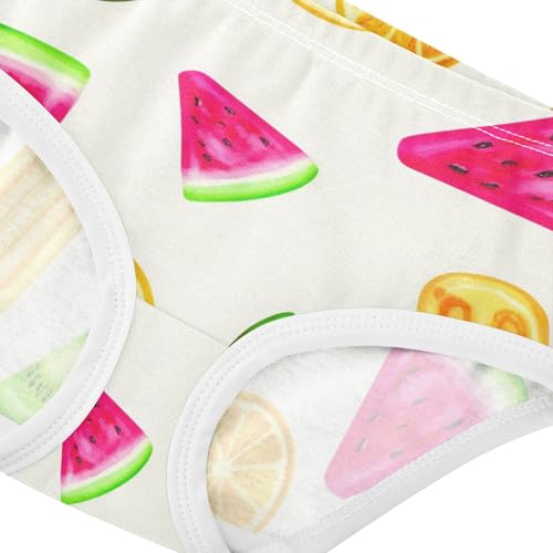 Cotton Girls Underwear Toddler Playful Watercolor Fruit Popsicles Cute Panties Girl Durable Underpants Briefs 2t4