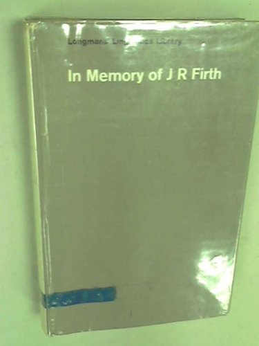 In Memory of Firth (Longmans" Linguistic Library)