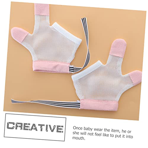 1Pair Stop Thumb Gloves for Finger Protectors Comfortable Safe for Flexible Prevent Finger for Newborns4