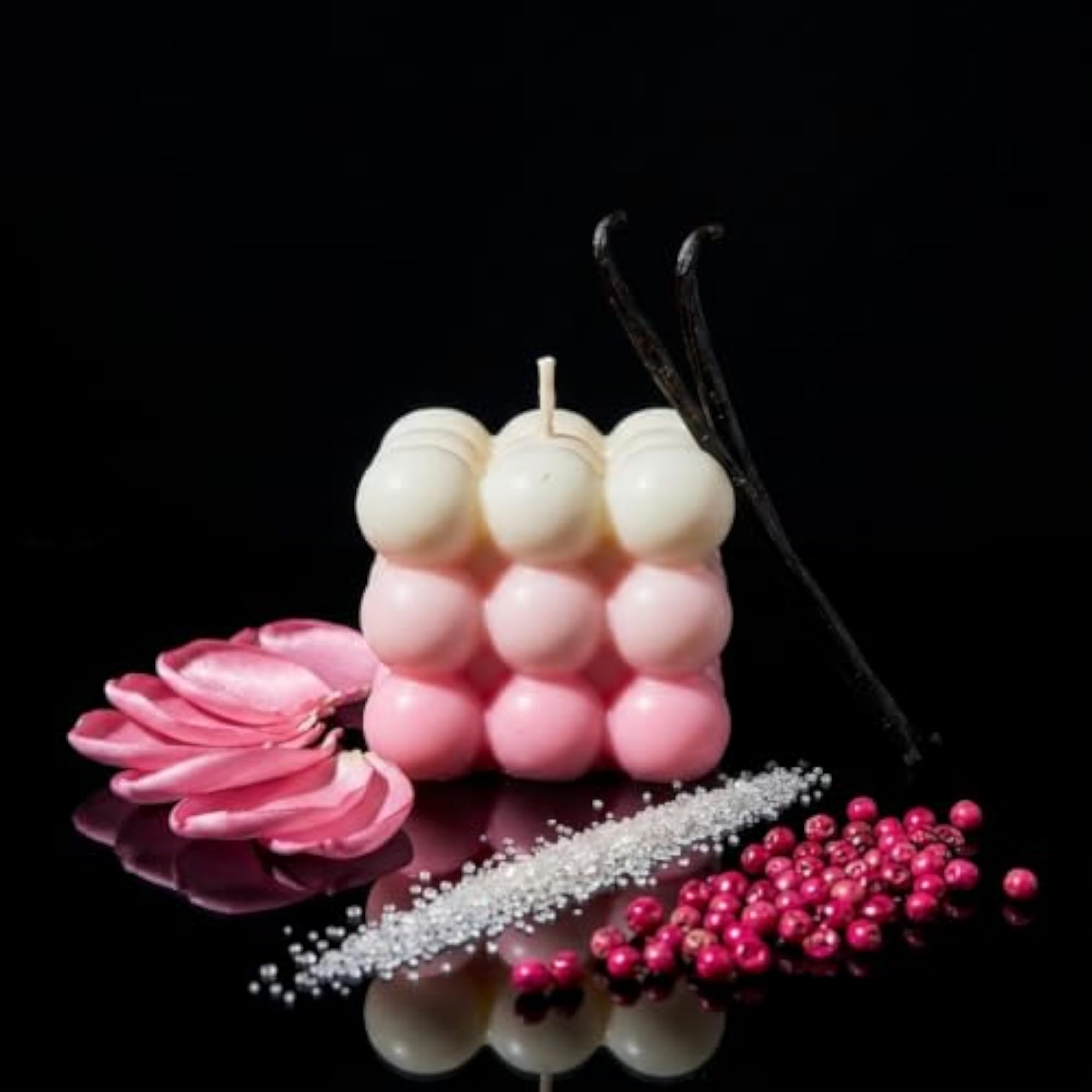 Rose Bubble Cube Soy Wax Scented Candle