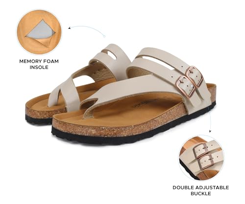Image of AEROTHOTIC Recovery Slides for Women Cork Footbed Adjustable Straps Sandals