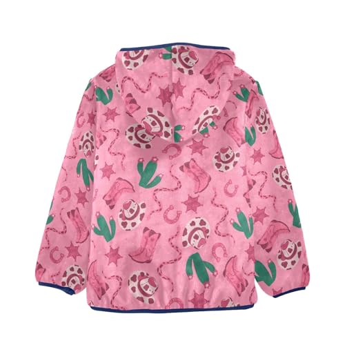 Cowboy Boots Snakes Hats and Cacti Girls Fleece Jacket Girls Fall Jacket Girls Zip Up Hoodie Girls Sherpa Jacket 2-10T2