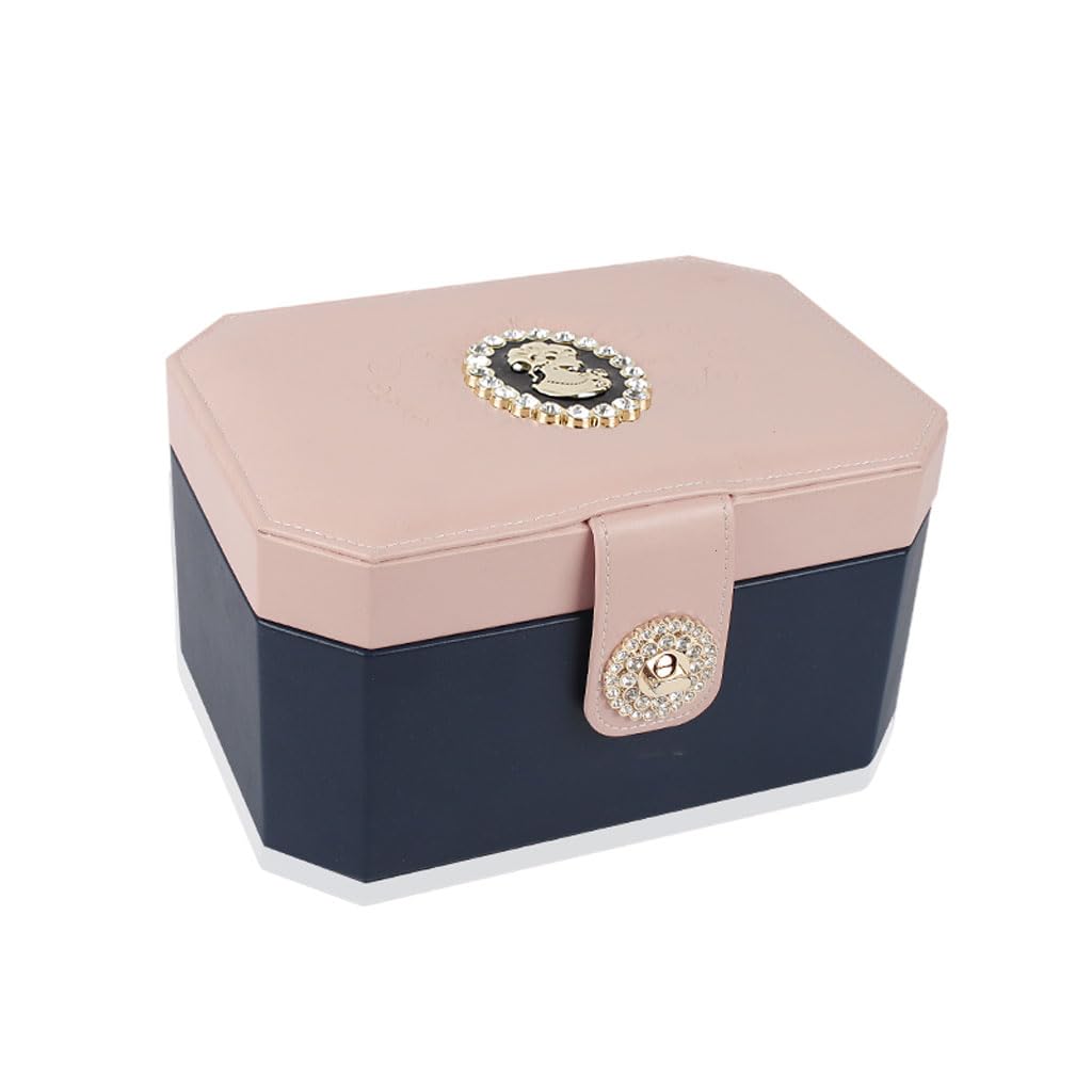 CVHfhjTG jewellery box, Display Storage Case with Small Compartments, Jewelry Box Organizer for Necklace Bracelet Earrings Watch Women Girls(A)