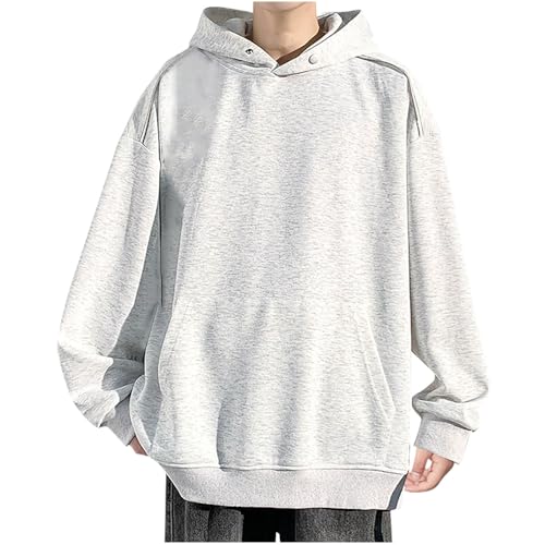 Men Cotton Fleece Hooded Sweatshirt Casual Long Sleeve Hoodies Pullover Fashion Drawstring Hoodie with Kanga Pocket