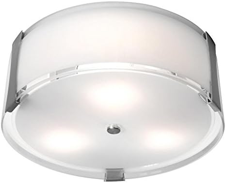 Access Lighting 50120-BS/OPL Tara Flush Mount, 3-Light 180 Total Watts, Brushed Steel