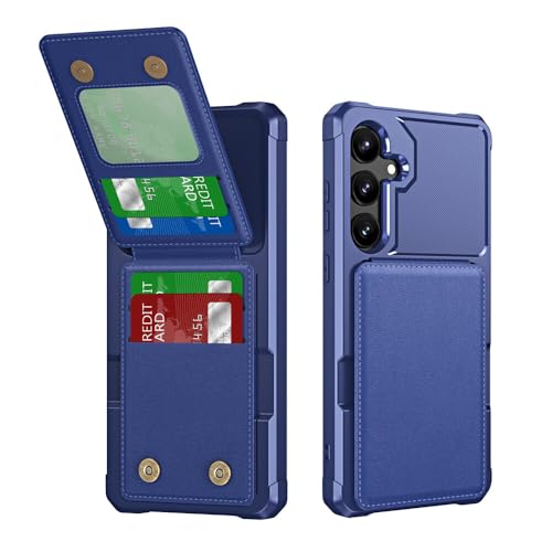 Étui Samsung S23 Ultra bleu : housse portefeuille en cuir et silicone rigide antichoc