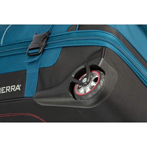 High Sierra Selway 34 Inch Drop Bottom Portable Wheeled Rolling Polyester Duffel Travel Bag with Recessed Telescoping Handle, Peacock