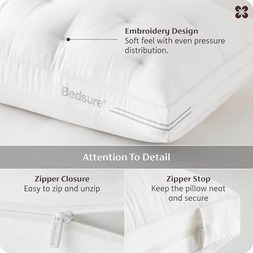 Bedsure PureWoven Adjustable Pillow Queen for Back Stomach Side Sleepers - image 9