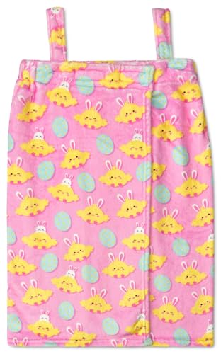 iscream Big Girls' Silky Soft Plush Spa Wrap for Home, Travel, Summer Camp - Kawaii Besties Collection