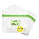 Smelly Proof 10 x Reusable Food Storage Bags, Reusable Freezer Bags, Reusable Snack Bags, Stand-Up Expandable “Stand & Fill”, Clear 3-Mil 6” x 4”, US Made, BPA FREE, NO PEVA, 10-pk