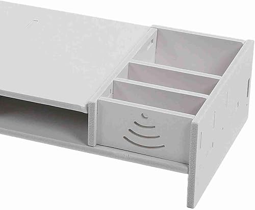 Miniatura 7 de Keenso Desktop Riser with Storage Cases Wooden Computer Stand Home Office Organizer Shelf
