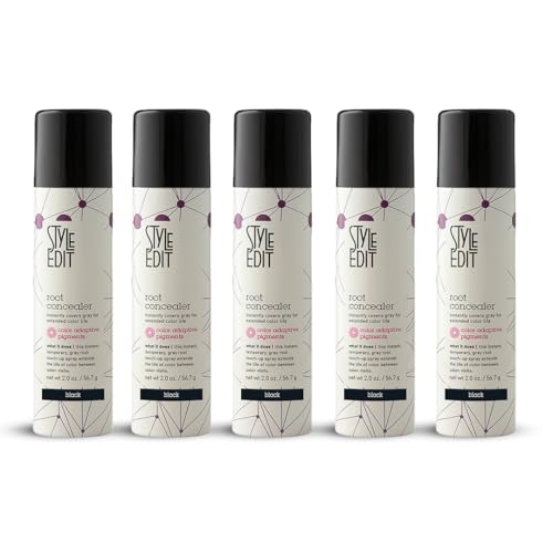 Image of Style Edit Root Touch Up Spray | Temporary Hair Color for Gray Roots and Thinning Hair | Salon-Quality, Transfer-Resistant Hair Concealer | Black, 2 oz
