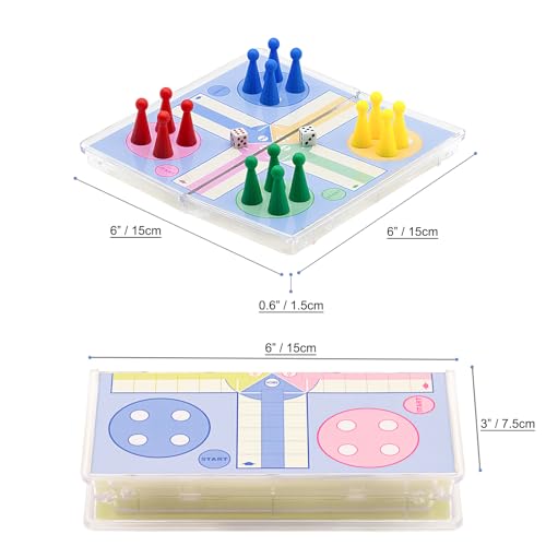 Mini Ludo Juego de Mesa Magnético Plegable 15x15 cm miniatura 6