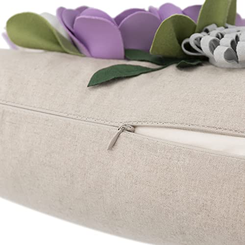 Oiseauvoler Decorative 3D Flower Throw Pillow Covers Accent Floral Pillowcases For Couch Bed Home Living Room Farmhouse Decor 12X20 Inch Purple #TOP6