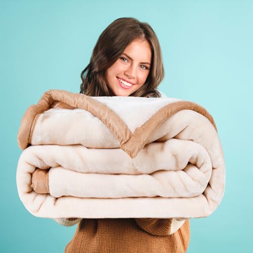 Image of ABRAZO Reversible Mink Blanket for Winter & AC | Double Bed 220x240 cm Soft & Warm Blanket /Dohar /Quilt /Comforter | All Season Use | (Mauve)