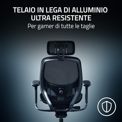 Fujin Pro - Sedia da gaming completamente regolabile con rete traspirante resistente (Tecnologia Synchro-tilt con controllo, Supporto lombare regolabile 2D) Nero - Sedia gaming - Immagine 6