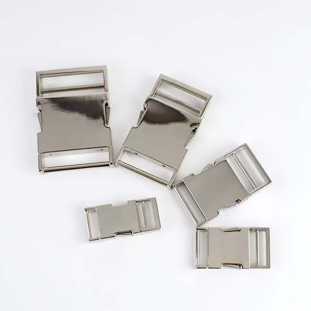 4/10 Uds. Hebillas de cinturón de liberación lateral rápida 14-38mm cierre de Clip de Metal bolsa para Collar de perro correas para mochila accesorios de Hardware DIY-25mm-10 Uds., plateado
