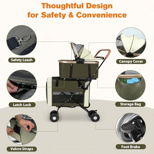 Carrinho de bebê para cães e gatos para animais de estimação: transportadores essenciais para filhot