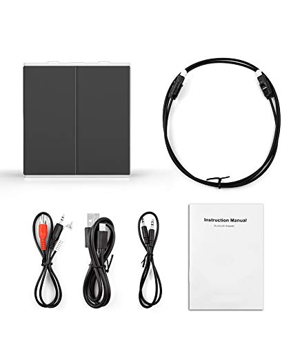 YONGYAO Bluetooth 5.0 Transmisor inalámbrico de Audio 2 en 1 Receptor Estéreo AUX RCA Adaptador de Conector USB 3.5mm DC 5V-Gris