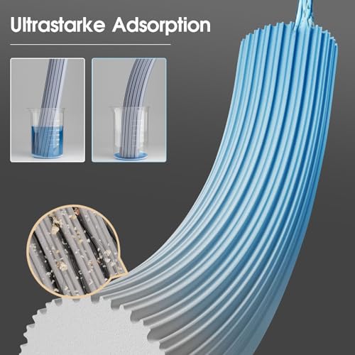 Masthome Schwamm Wischmopp, Schwammwischer mit Edelstahl Stiel,Saugfähig Schwamm Bodenwischer mit 3 Schwammköpfe, Selbstwringender Bodenreinigungs Schwamm Mopp für Böden Reinigung – Bild 4
