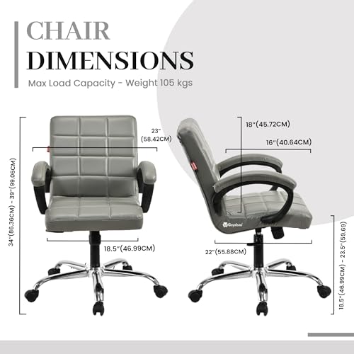 Image of GOYALSON Comfortable Revolving Office Chair Adjustable Swivel Chair with Padded Seat & Backrest for Home Office (1, Grey, Standard)
