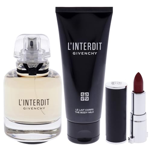 Image of LInterdit by Givenchy for Women - 3 Pc Gift Set 2.7oz EDP Spray, 2.5oz Body Milk, 0.05oz Lipstick