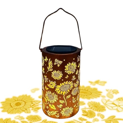 Farol solar de jardín de metal impermeable y decorativo