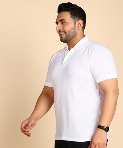 Image of INKKR Plus Size Solid Men's Polo Neck T-Shirt