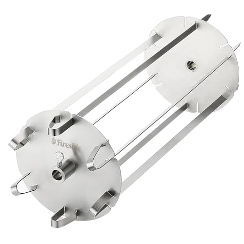 Turbro Universal Grill Rotisserie Skewer Set, 304 Stainless Steel, Fits 1/2” Or 3/8' Hexagon, 3/8' Or 5/16' Square Spit Rods, Compatible With Most Grills, For Outdoor Bbq And Gatherings