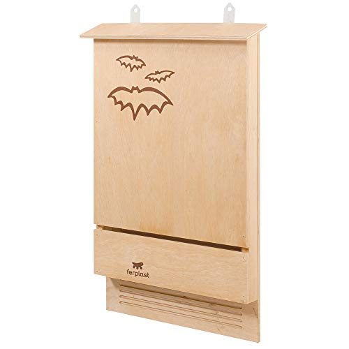 Ferplast House for Bats BAT House Nest for Bats Eco-Friendly Wooden Bat Box, Natural and Ecological Protection from Mosquitos and Insects, 39 x 7 x h 58 cm