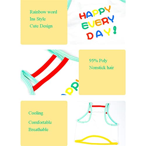 Dog Summer Clothes Puppy Cute Shirt Happy Every Day Rainbow Print Dogs Vest French Bulldog Tank Tops Frenchie Pug English Boston Terrier Pitbull (Large) #TOP3