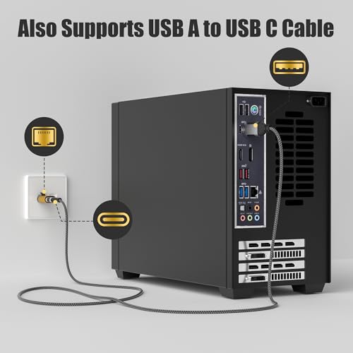 Image of USB C to Ethernet Adapter, New Idea RJ45 Male to USB C Female Network LAN Adapter, Built-in Smart Chip, Simply Insert Daily Charging Cables to Access The Internet
